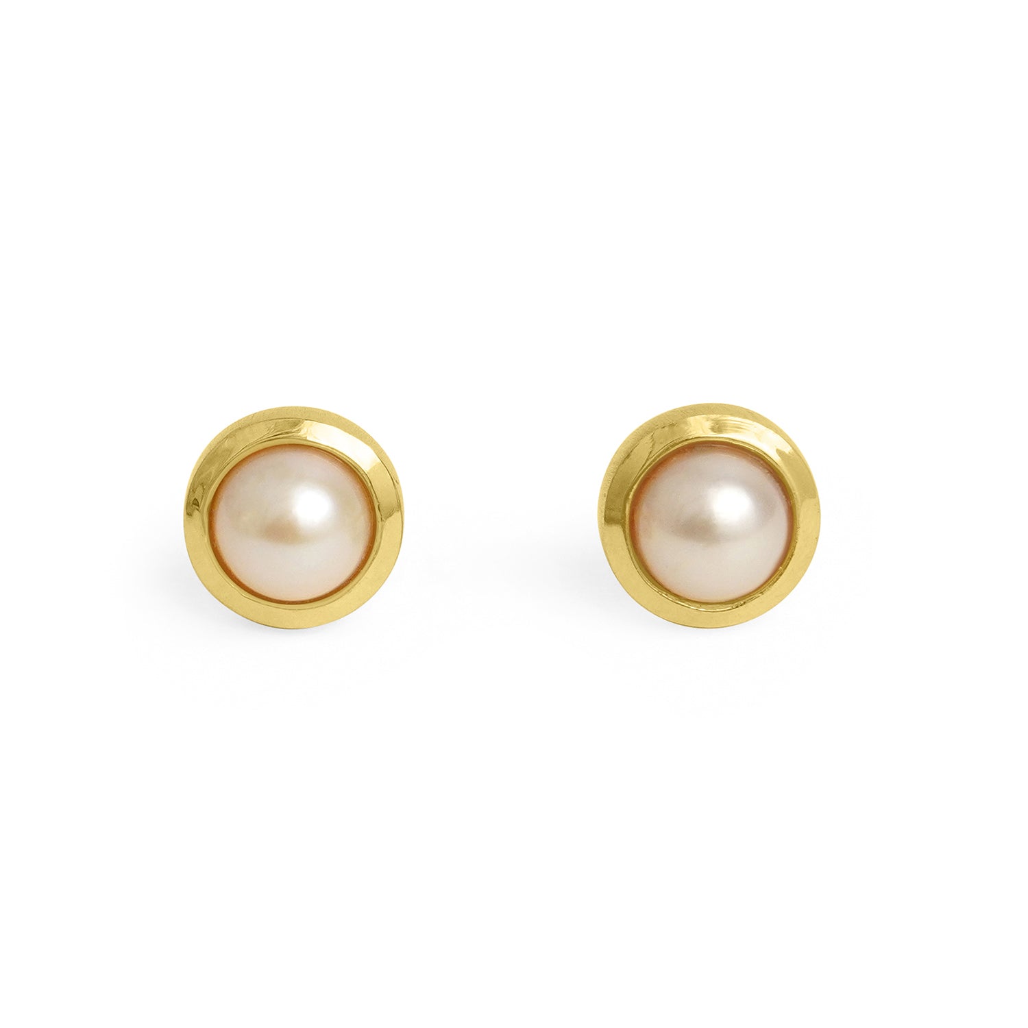 Signature Small Studs - Gold - Pearl
