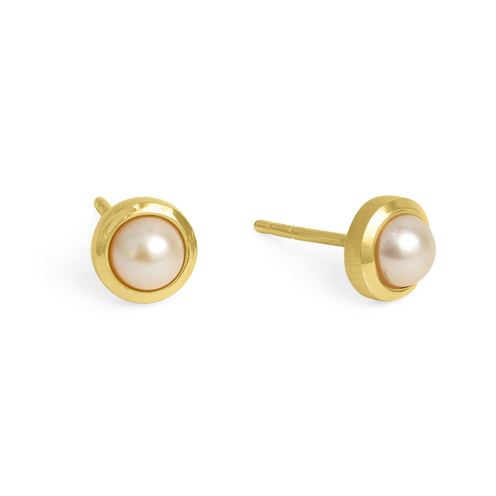 Signature Small Studs - Gold - Pearl