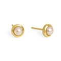 Signature Small Studs - Gold - Pearl