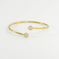 Mirabeaux Pave Twist Bangle - Gold - White Topaz