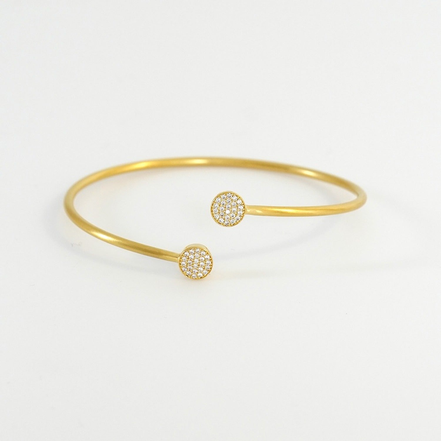 Mirabeaux Pave Twist Bangle - Gold - White Topaz