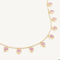 Cherie Heart Bracelet - Gold - Pink