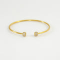 Juliette PavÃ© Twist Bangle - Gold - White Topaz