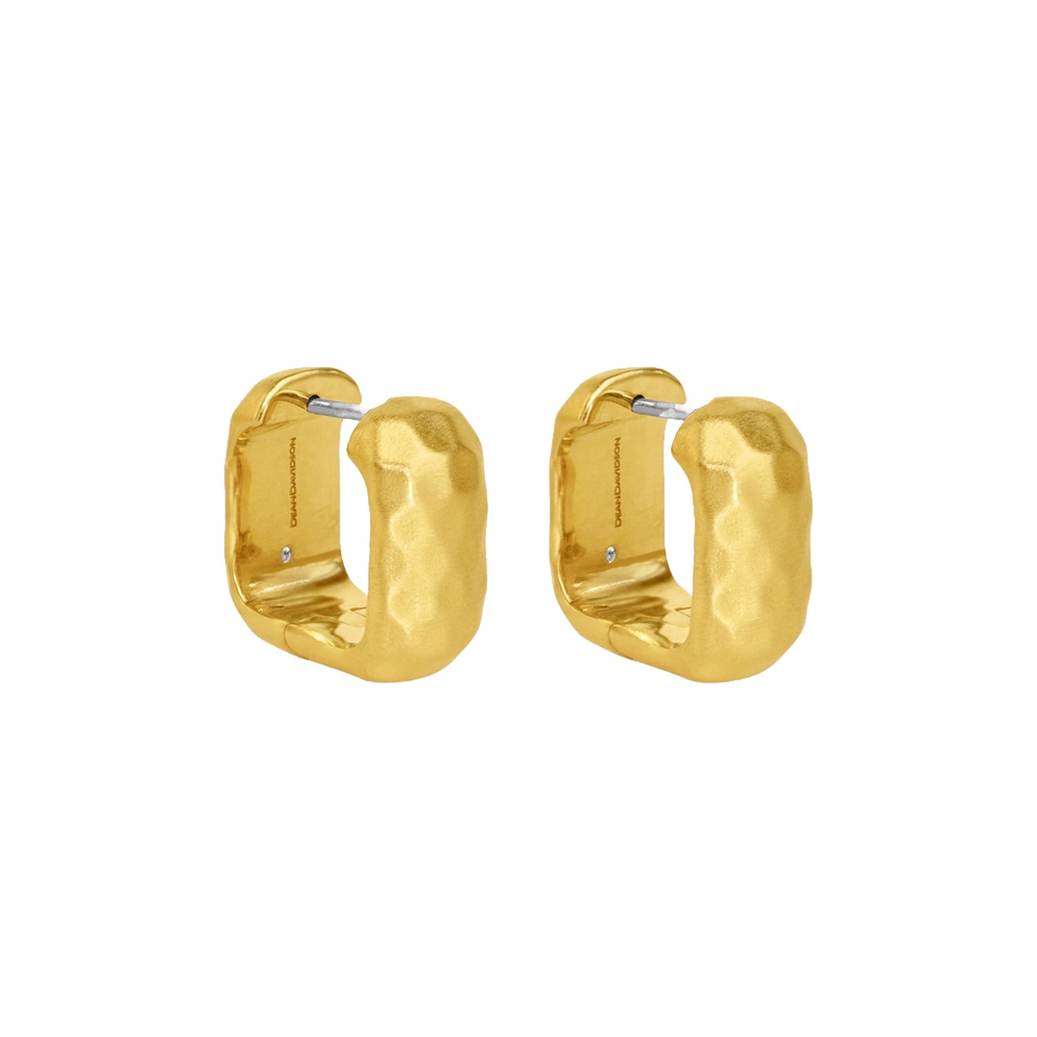 Nomad Square Huggie Hoops - Gold