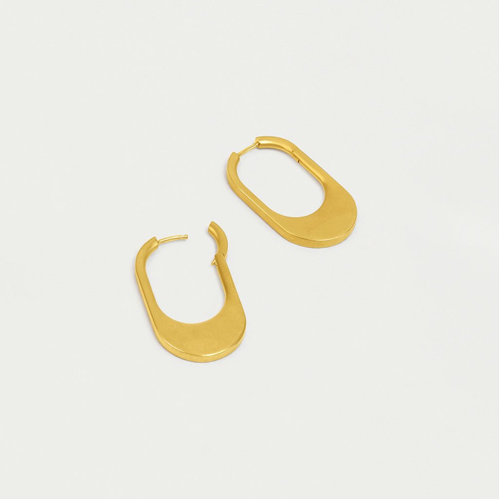 Crosby Hinged Huggie Hoops - Gold