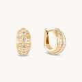 GIA HUGGIE HOOPS - White CZ - Gold