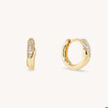 CHARLOTTE HUGGIE HOOPS - White CZ - Gold