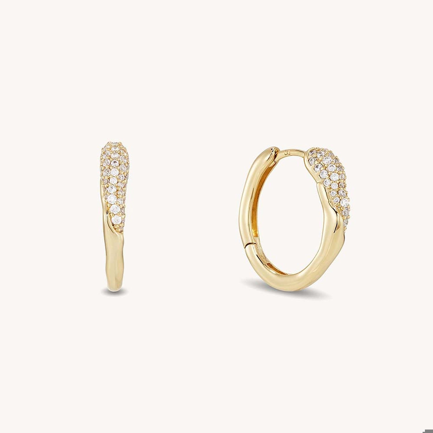 CHARLOTTE HOOPS - White CZ - Gold