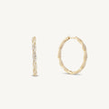 GISELLE TWIST HOOPS - White CZ - Gold