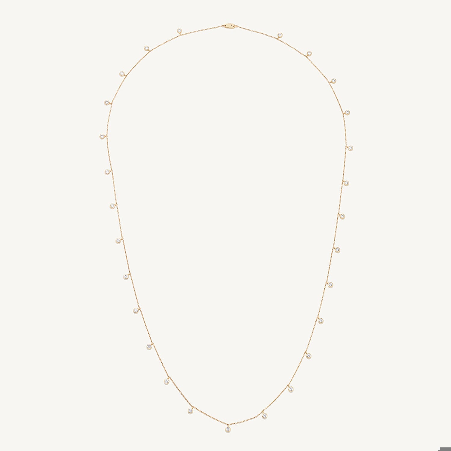 Orsay Lariat Necklace- Gold - White Topaz CZ