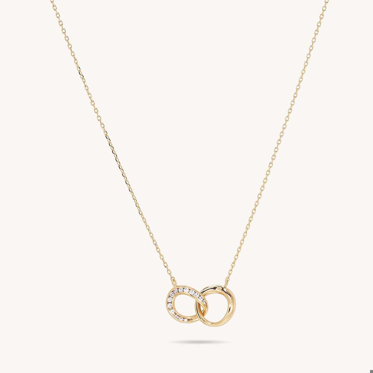 CAMILLE LINK PENDANT - White CZ - Gold