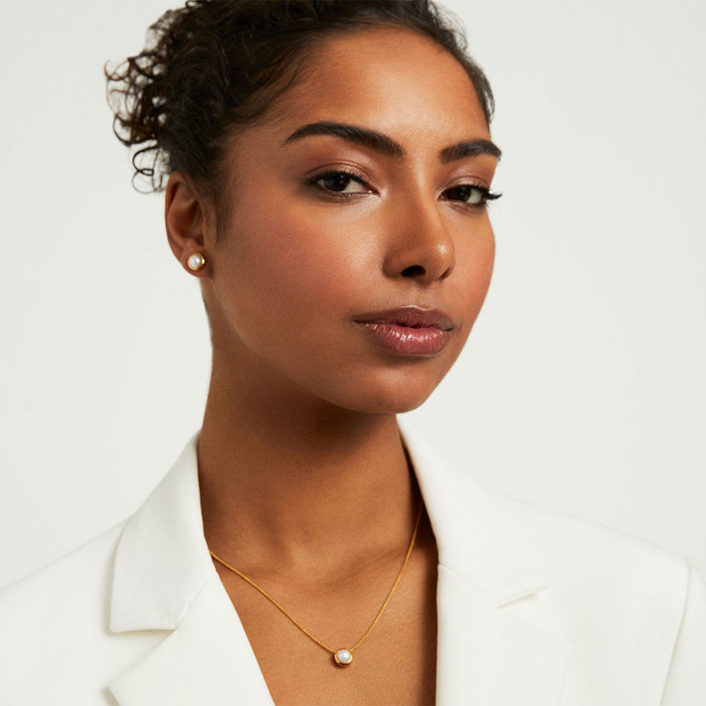 Signature Midi Pendant - Gold/Pearl