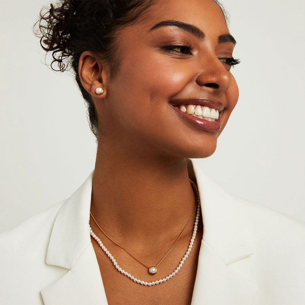 Signature Midi Pendant - Gold/Pearl