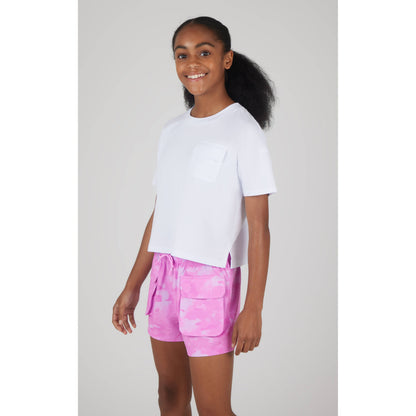 Girls T Shirt with Flap Pocket and Cargo Short Set