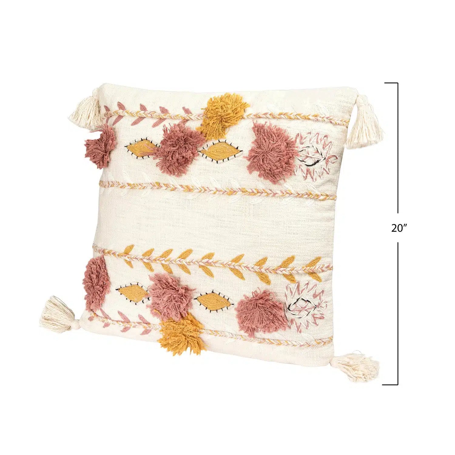 Embroidered Pillow w/ Tassels & Applique | Bridal Shower Sarah Smith & Tyler Merriman