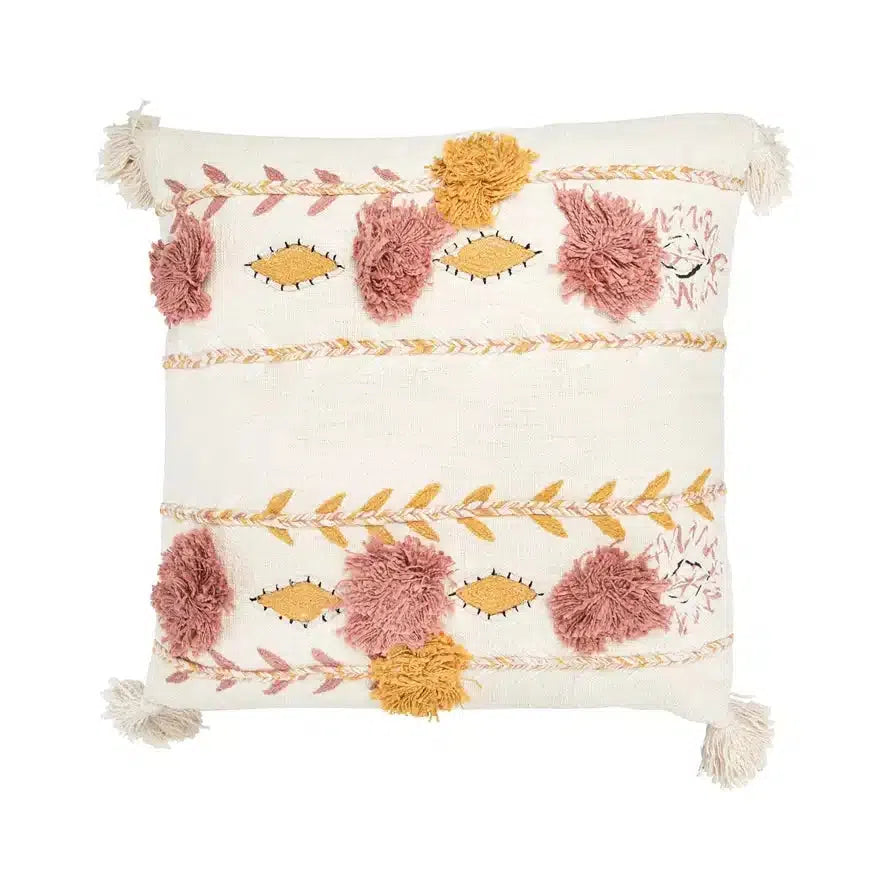 Embroidered Pillow w/ Tassels & Applique | Bridal Shower Sarah Smith & Tyler Merriman