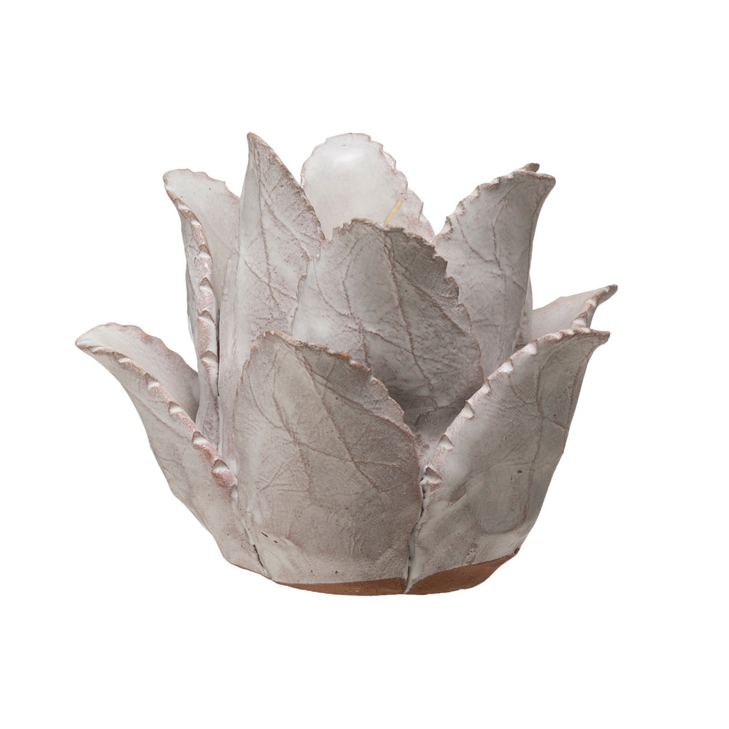 Handmade-Terracotta-Flower-Tealight-Holder