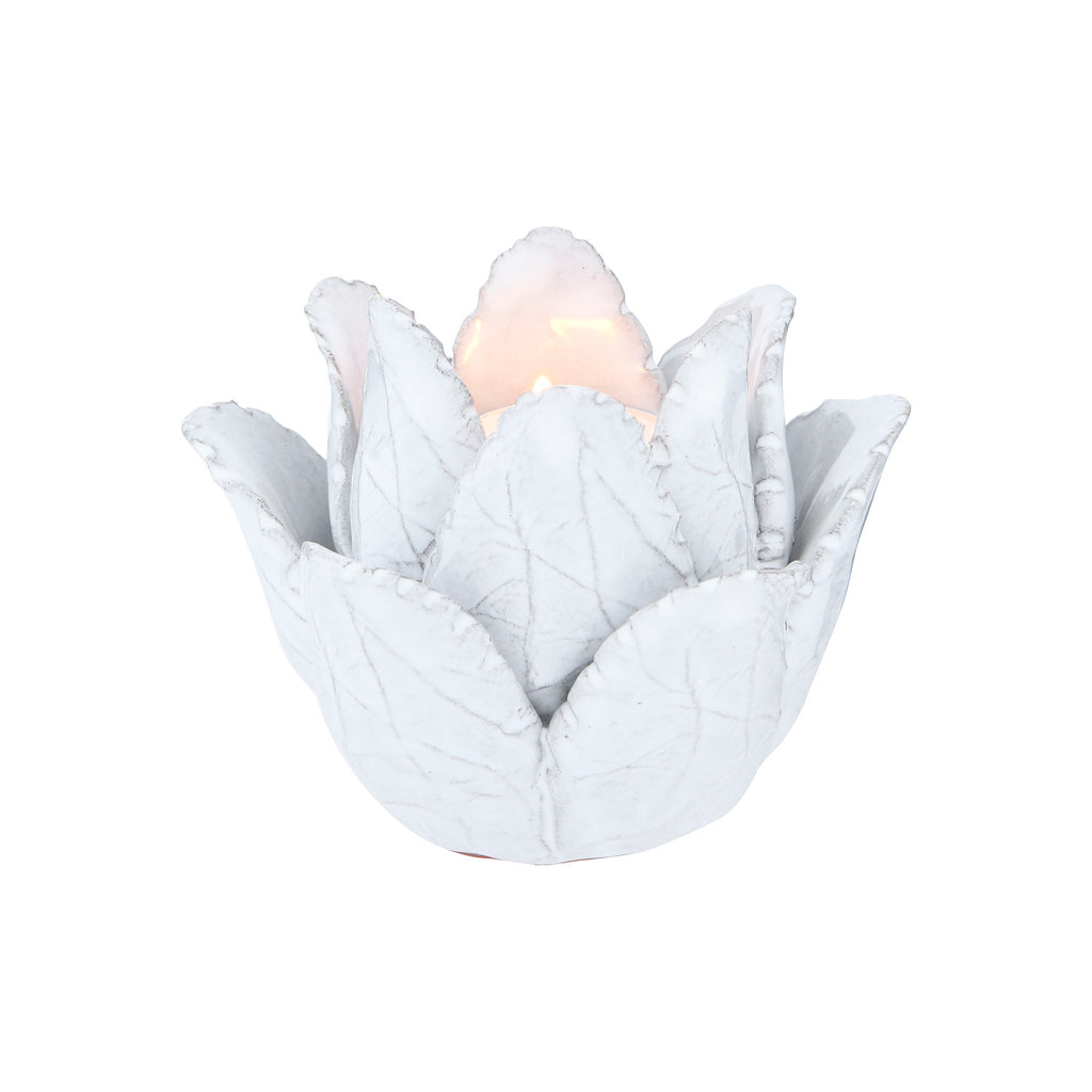 Handmade Terracotta Flower Tealight Holder