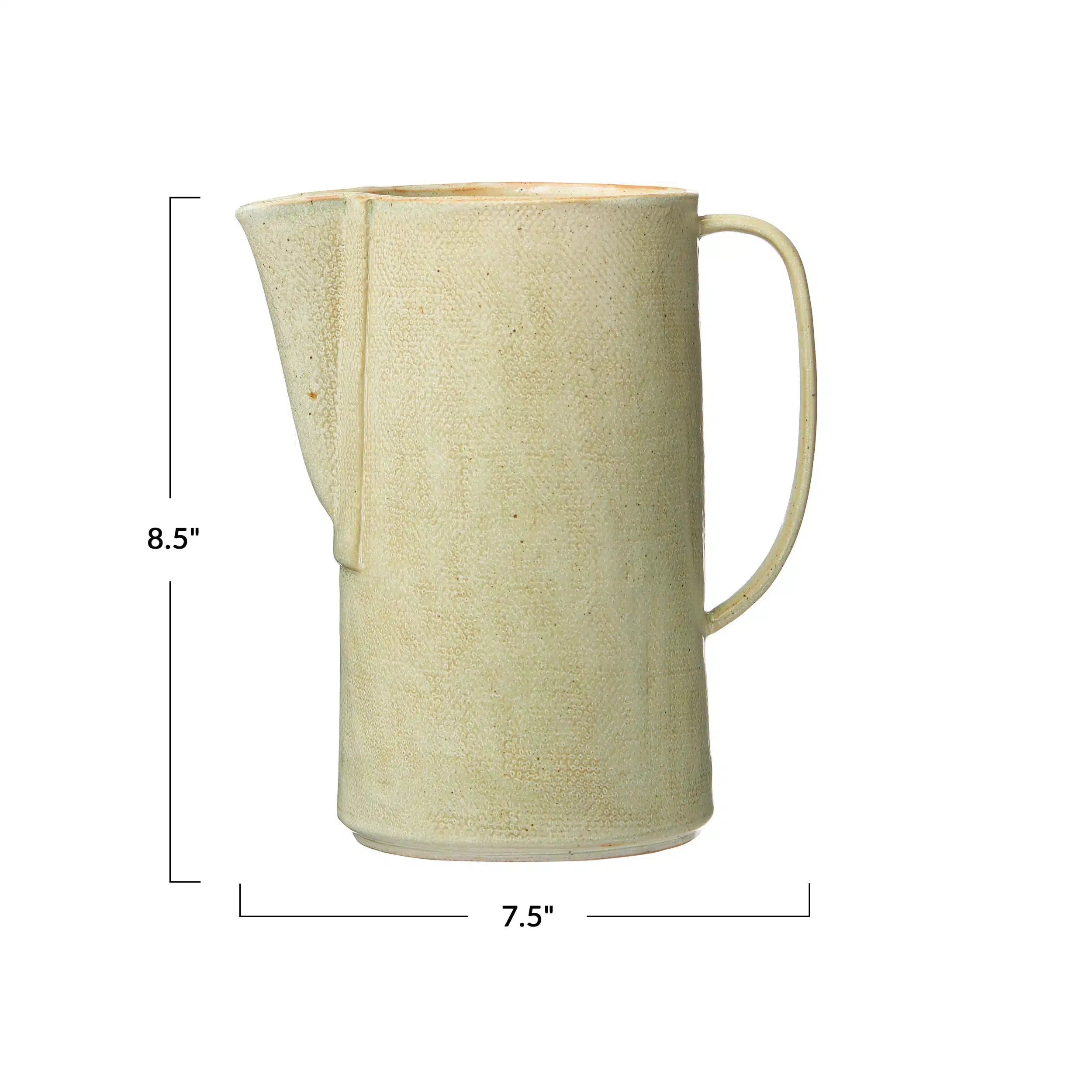 Stoneware Pitcher with Glaze