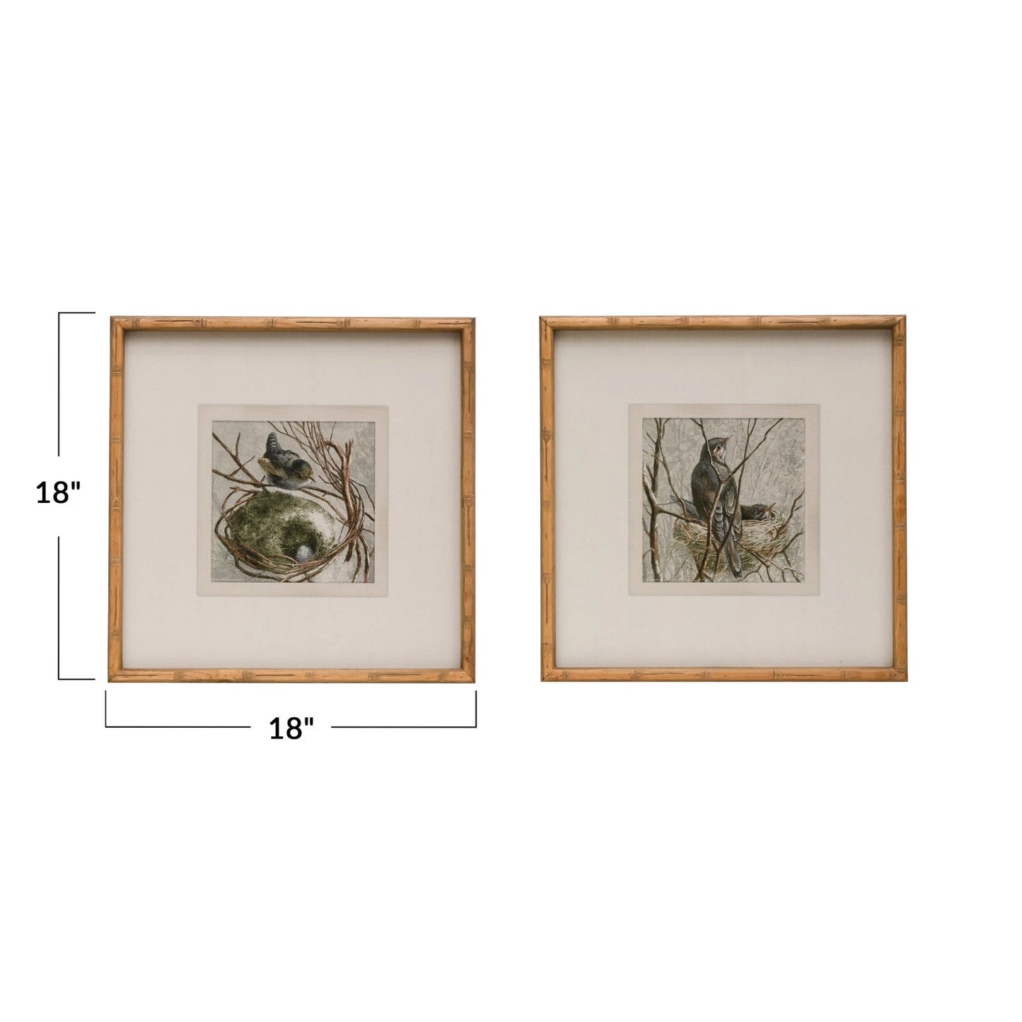 Wood Framed Wall Decor with Bird, 2 Styles