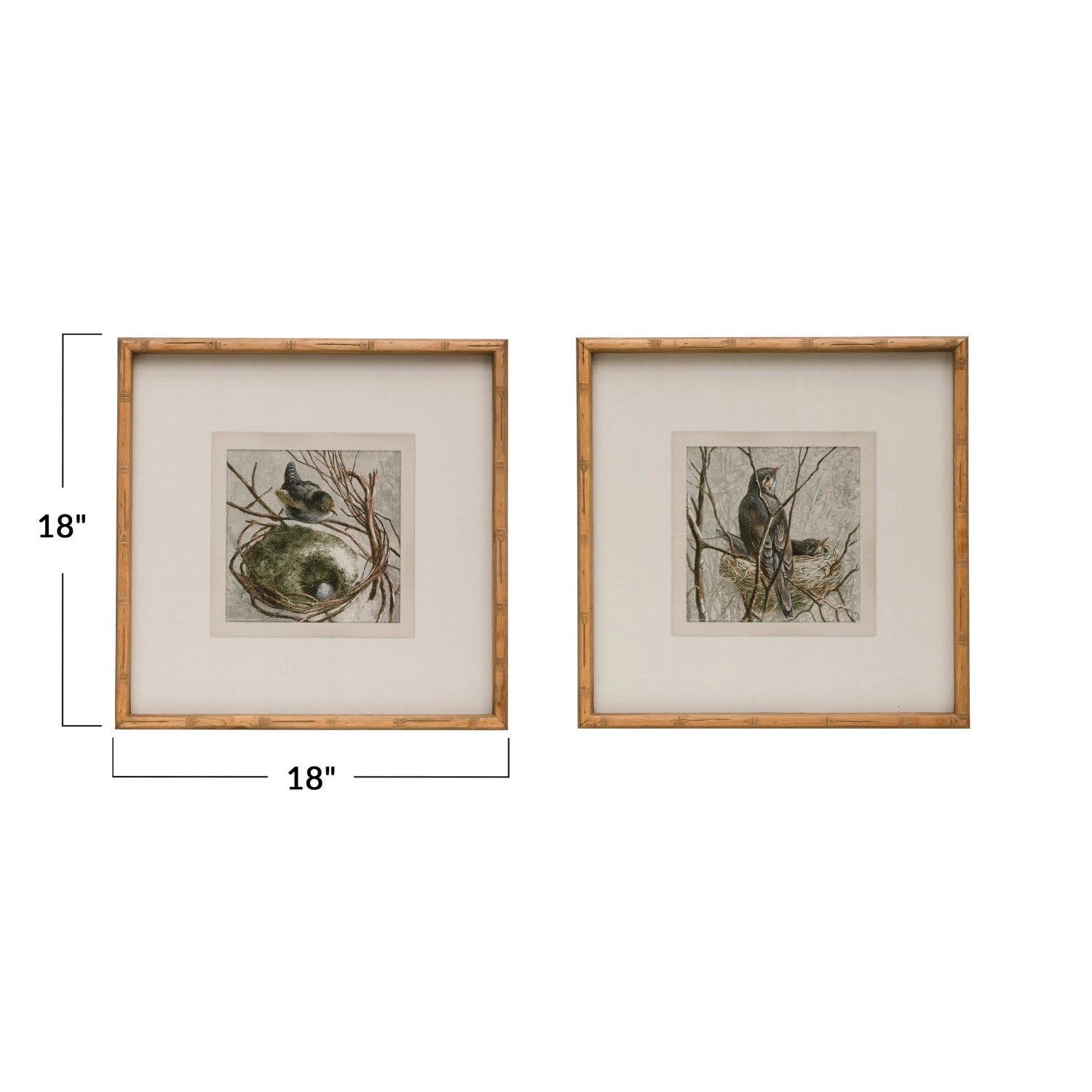 Wood Framed Wall Decor with Bird, 2 Styles