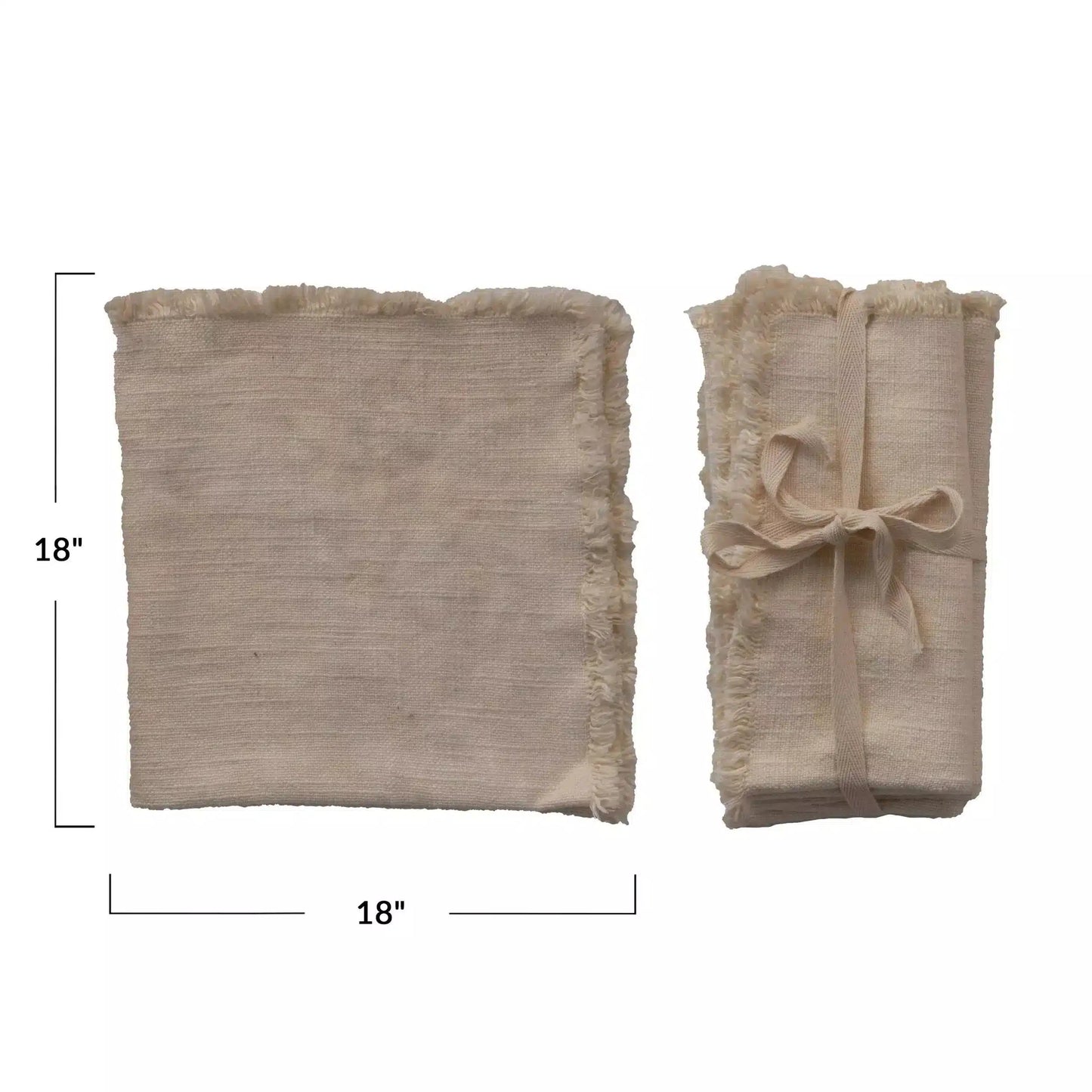 Linen Blend Napkins with Fringe Trim, Set of 4 | Bridal Shower Myla Wagstaff & Kaleb Oswalt