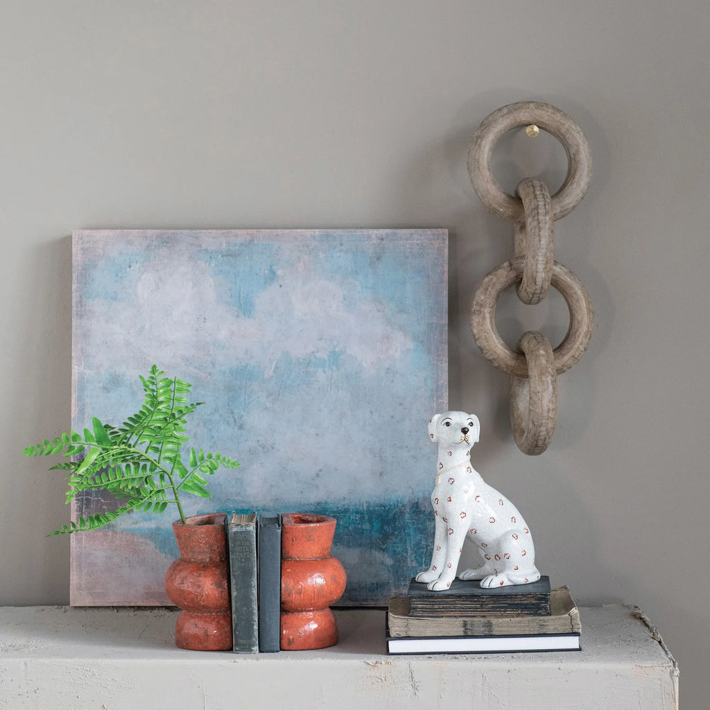 Hand-Painted Ceramic Dog, Crackle Finish, 2 Styles