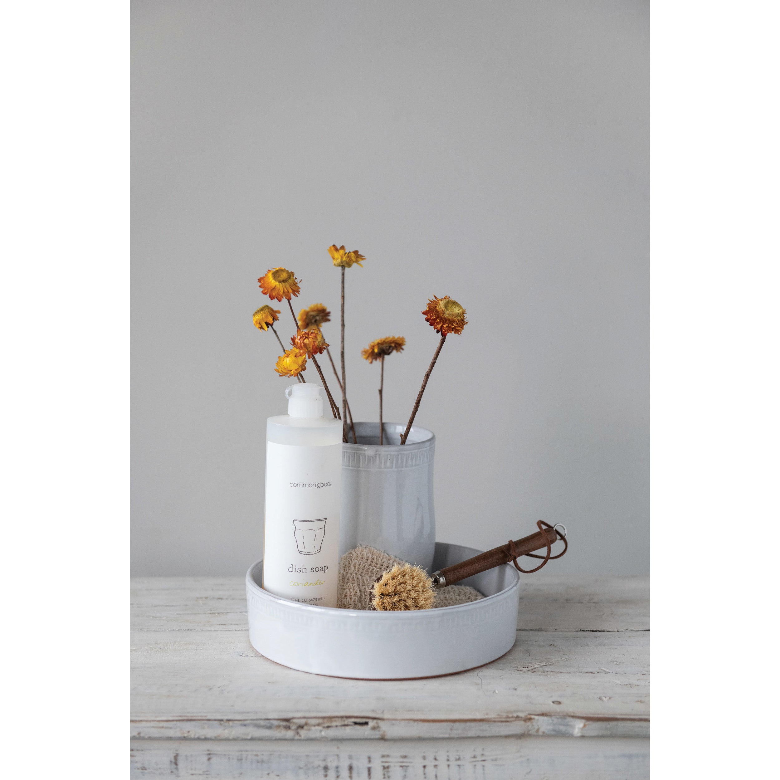 Beech Wood Brush with Leather Tie