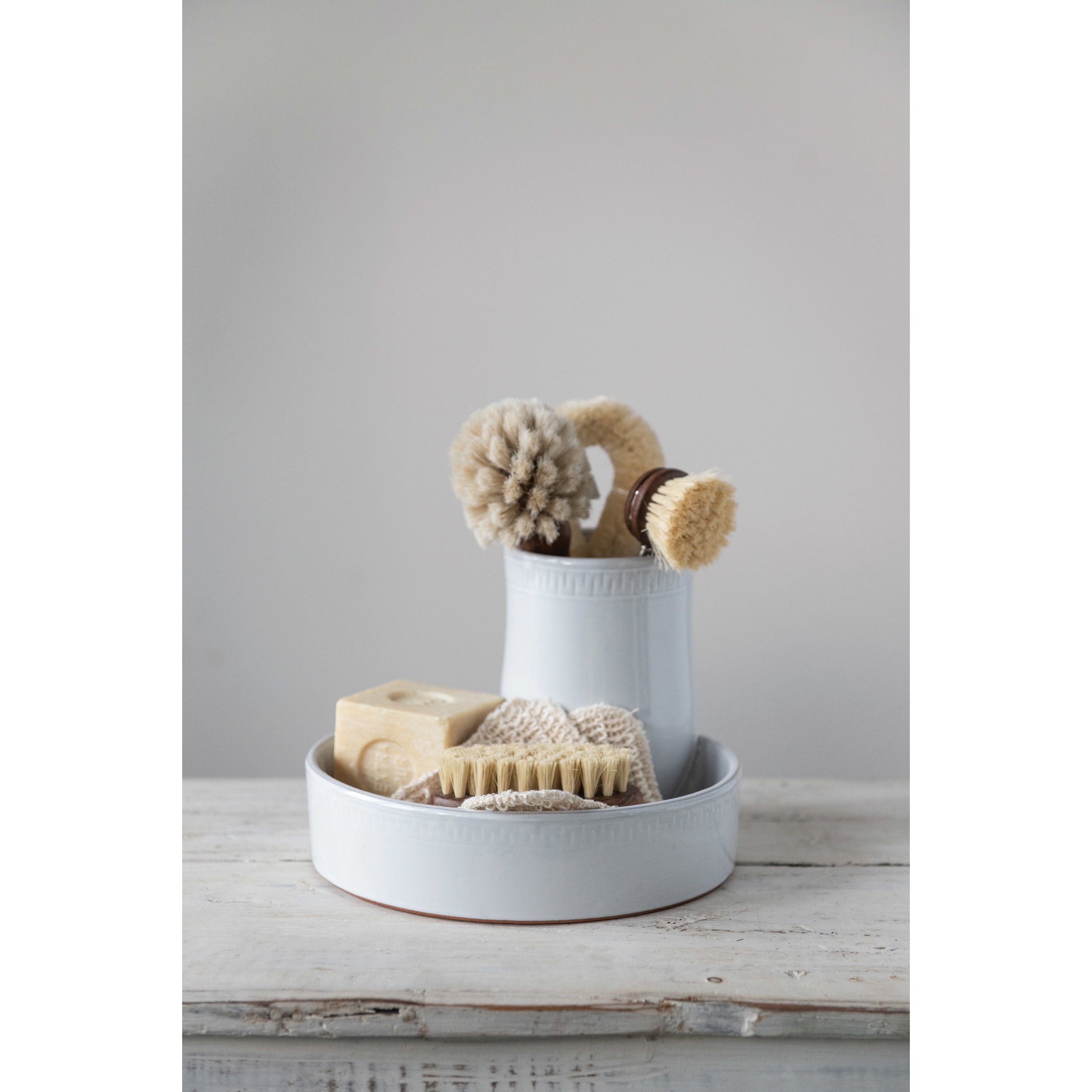 Beech Wood Brush with Leather Tie