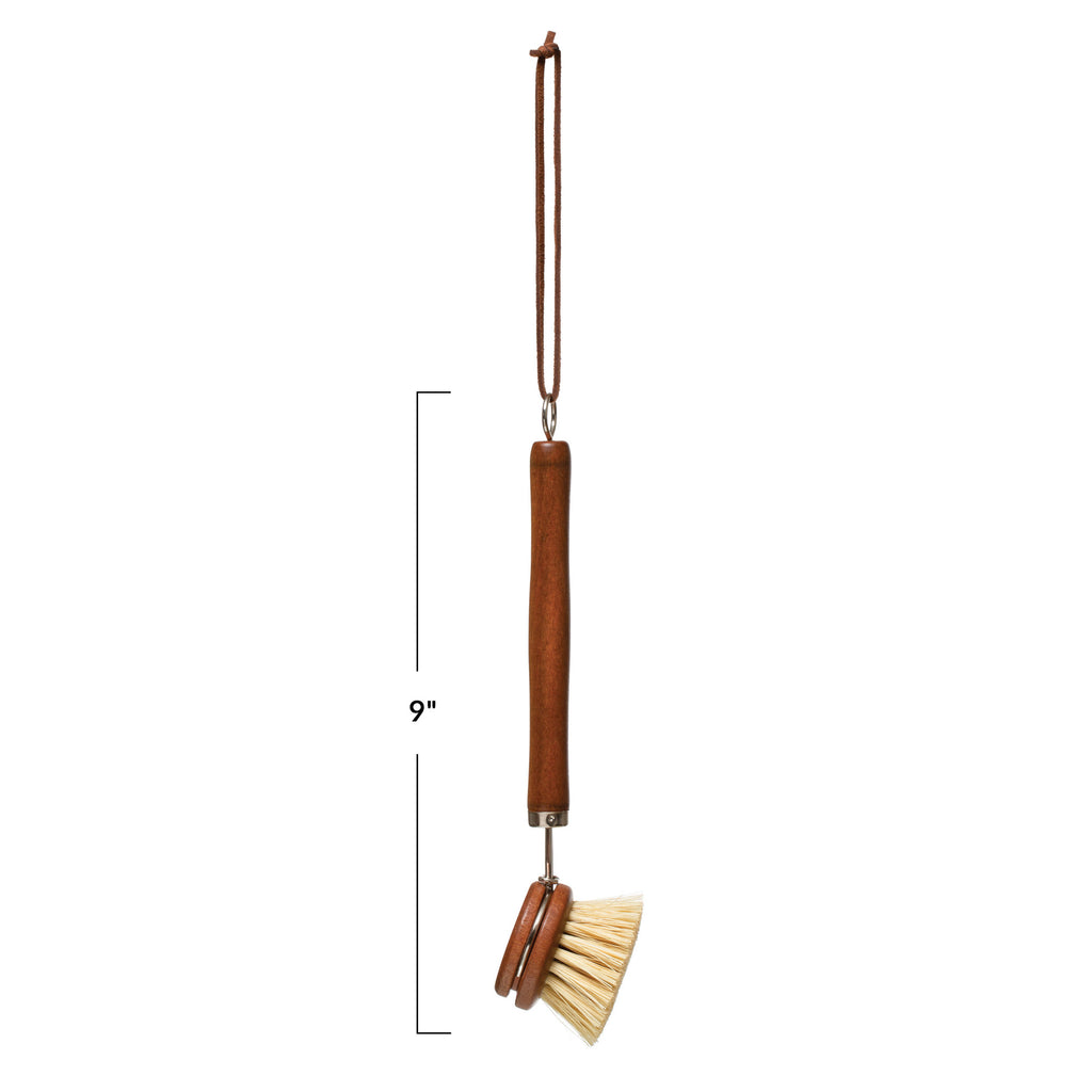 Beech Wood Brush with Leather Tie