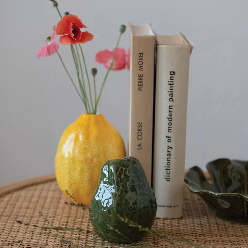 Stoneware Avocado Vase