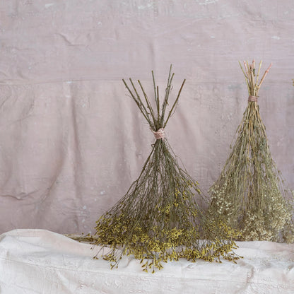 Dried Natural Pearl Grass Bunch, Chartreuse