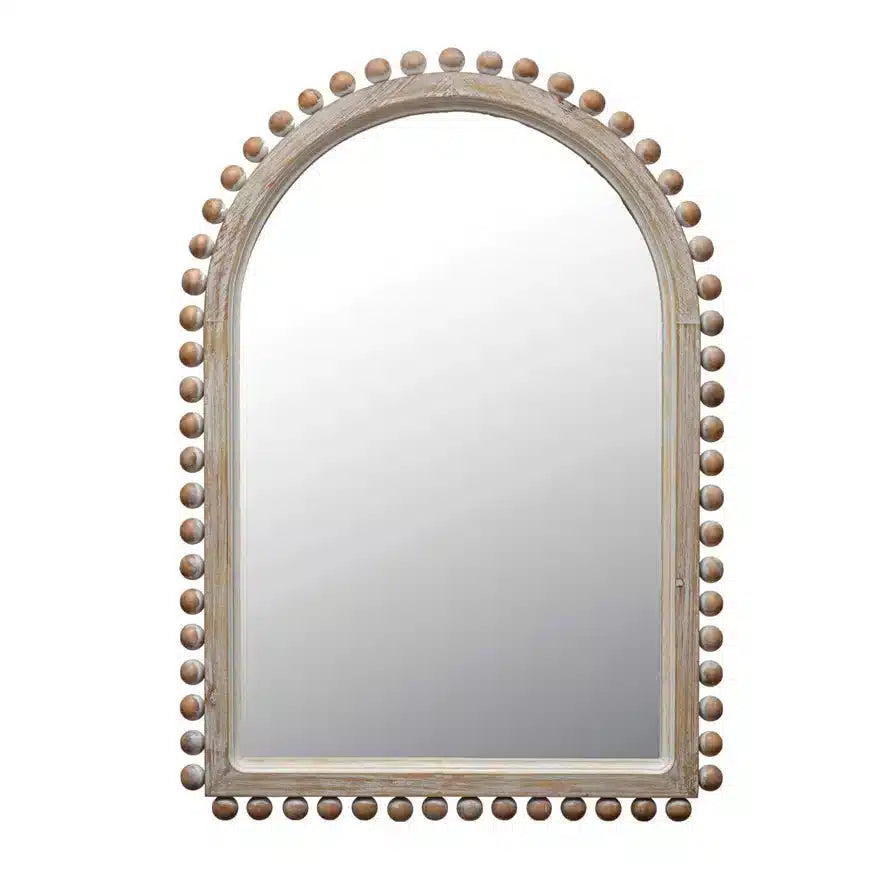 Wood Ball Framed Arched Wall Mirror | Bridal Shower Madison Jackson & Justin O'Rear