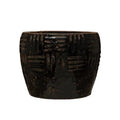 Embossed Terra-cotta Planter, Crackle Finish