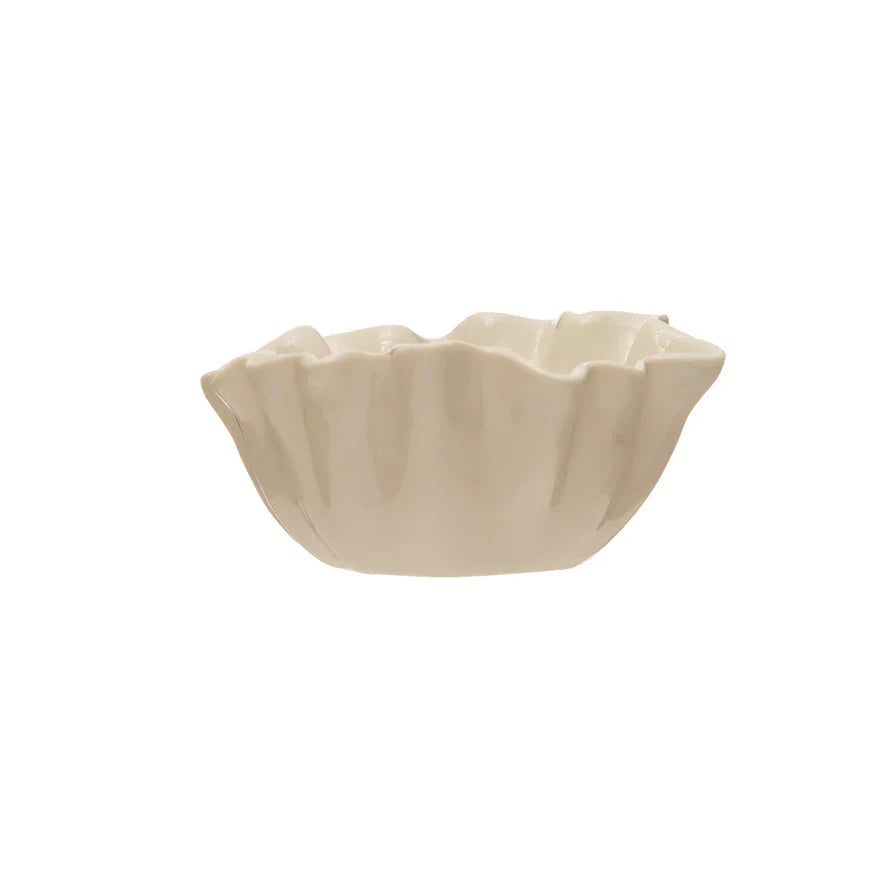Stoneware Fluted Bowl, White | Bridal Shower Destini Briggs & Blake Cummings
