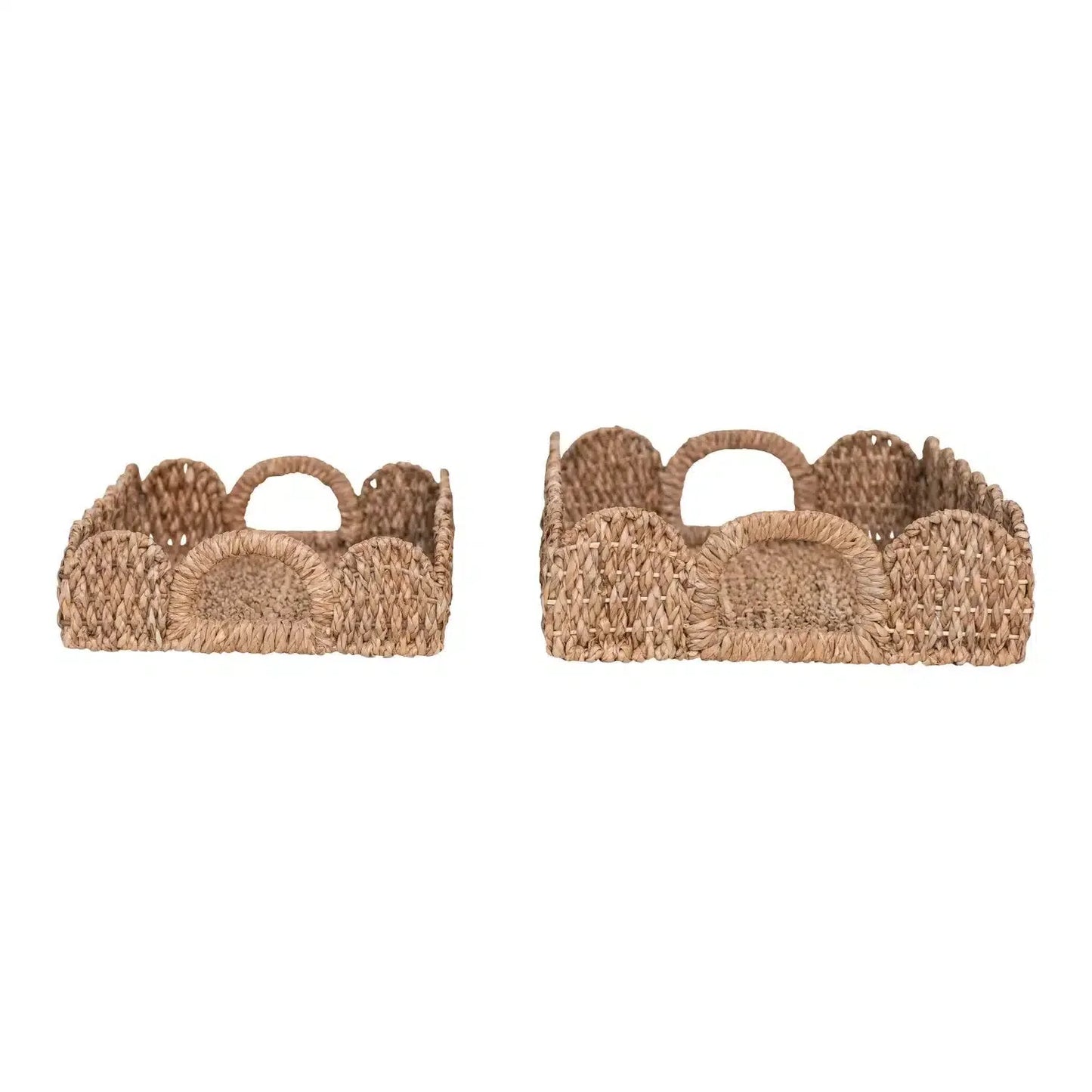 Decorative Braided Bankuan Trays w/ Handles & Scalloped Edge | Bridal Shower Hannah Menefee & Kamden Lucas