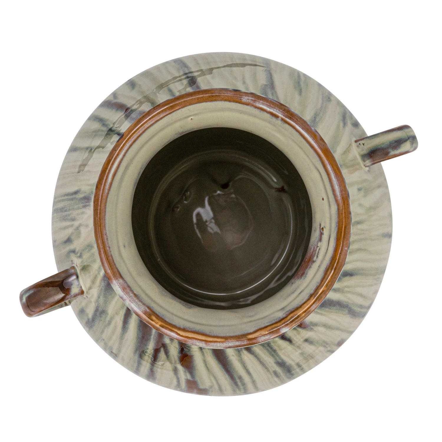 Hand-Painted Stoneware Vase w/ Handles