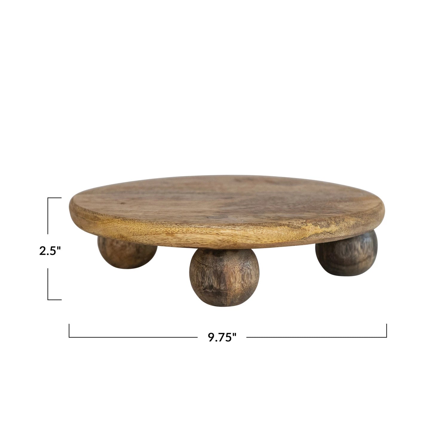 Hand-Carved Mango Wood Pedestal, Natural