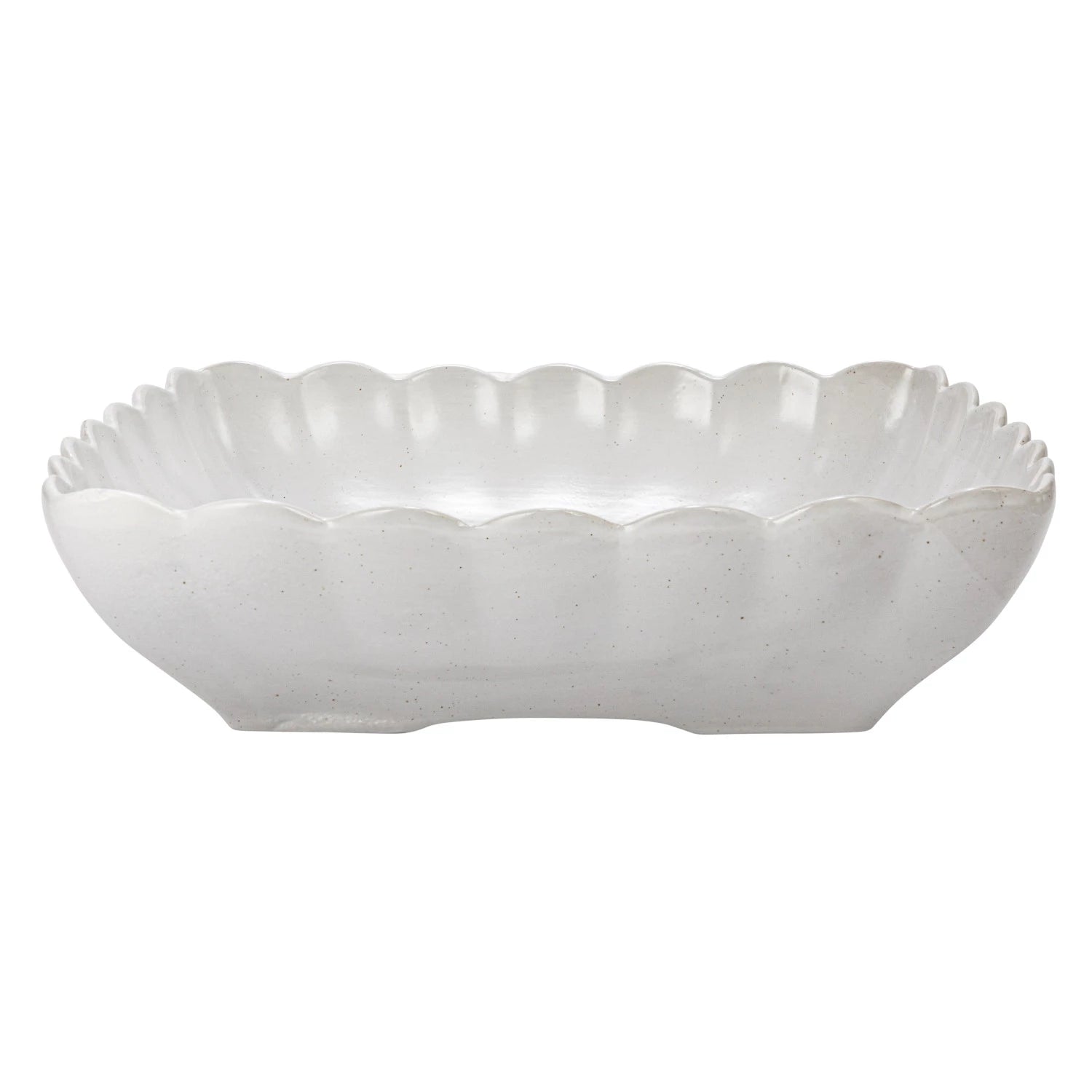 Stoneware Serving Dishes w/ Scalloped Edge