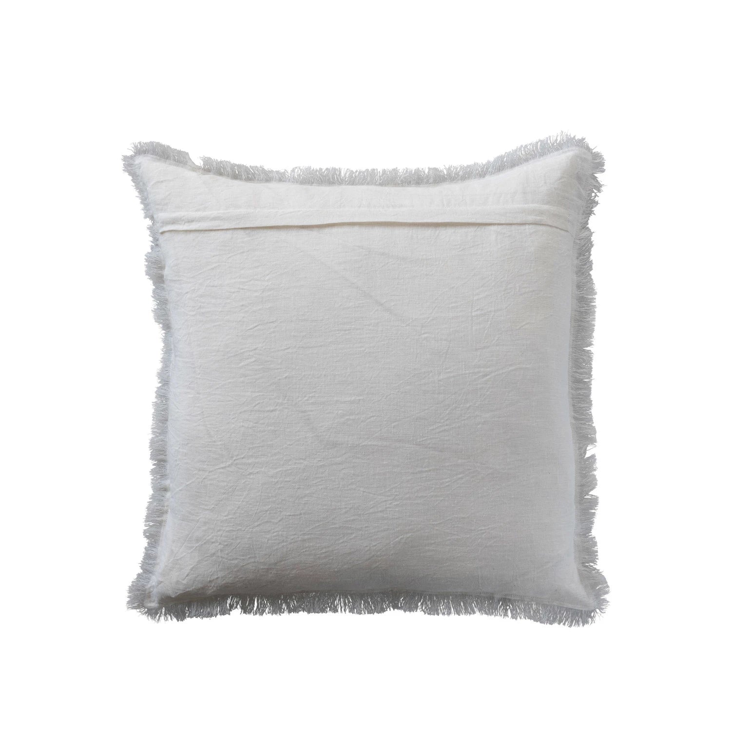 Square Stonewashed Linen Pillow w/ Fringe