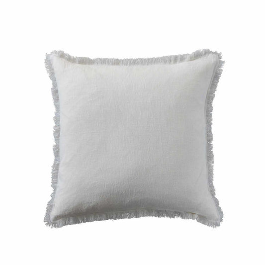 Square Stonewashed Linen Pillow w/ Fringe | Bridal Shower Myla Wagstaff & Kaleb Oswalt