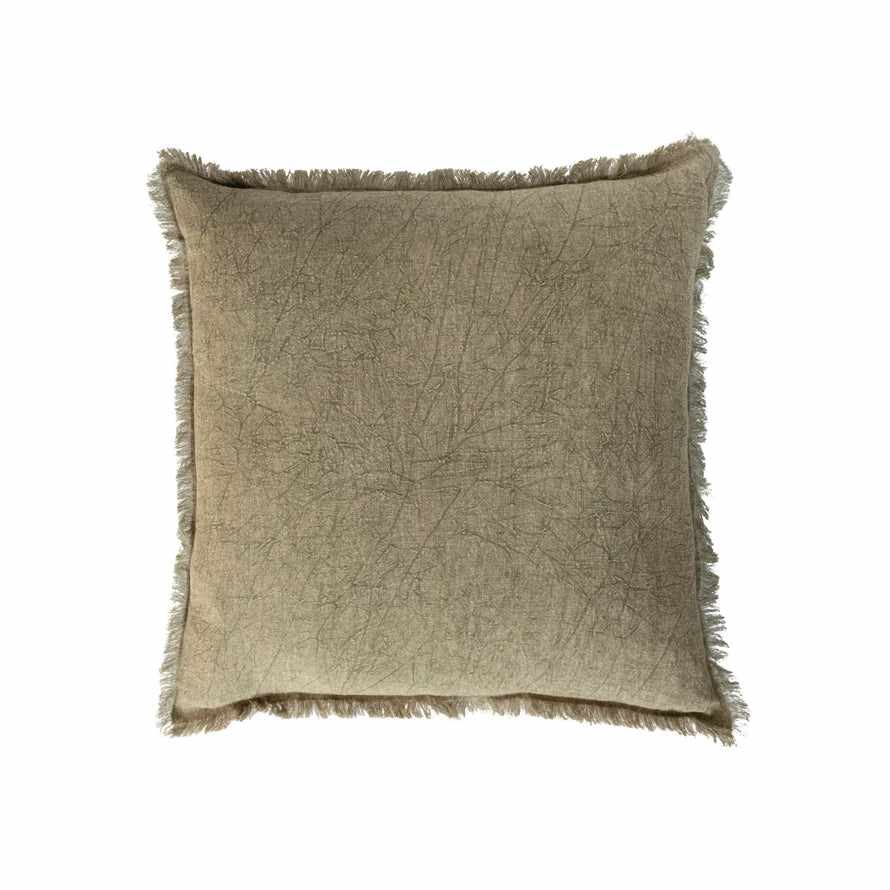 Square Stonewashed Linen Pillow w/ Fringe | Bridal Shower Kloye Sonmor & Levi Birdwell