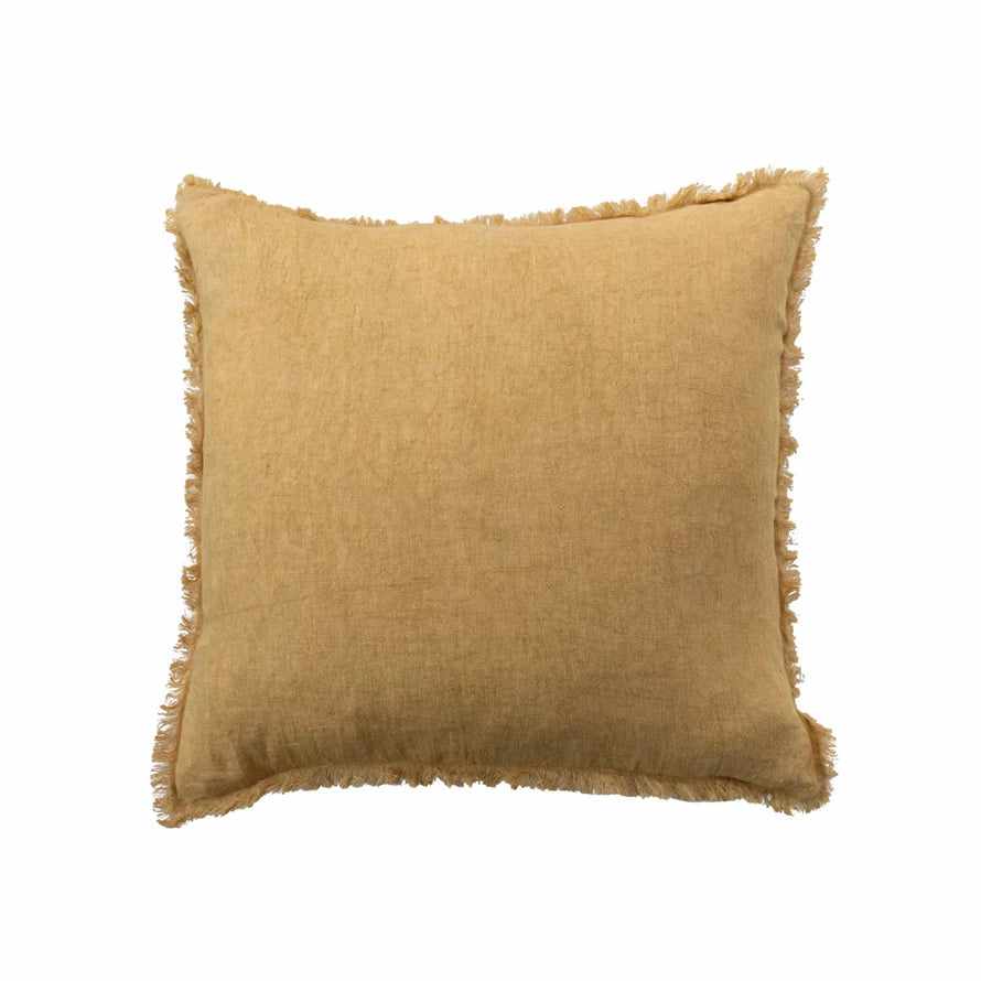 Square Stonewashed Linen Pillow w/ Fringe | Bridal Shower Kloye Sonmor & Levi Birdwell