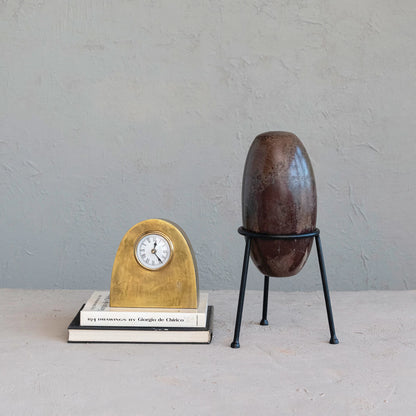 Arched Metal Mantle Clock