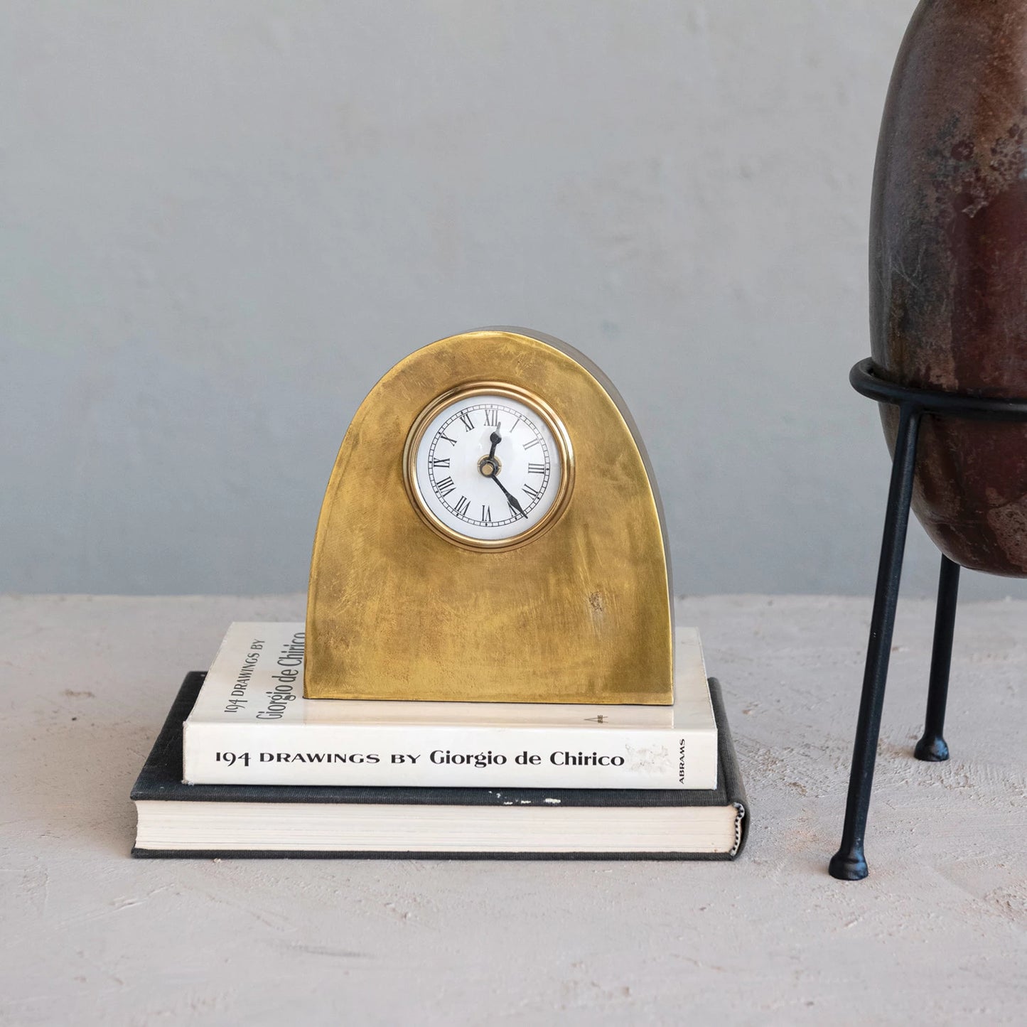 Arched Metal Mantle Clock