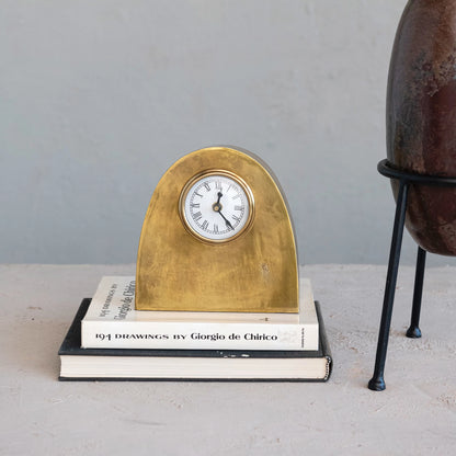 Arched Metal Mantle Clock