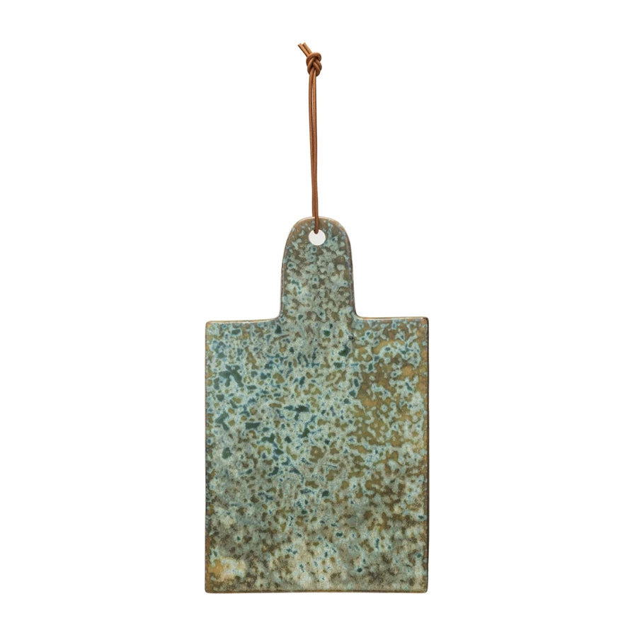 Stoneware Cheese/Cutting Board w/ Leather Tie | Bridal Shower Lexi Hutchins & Kain Yates