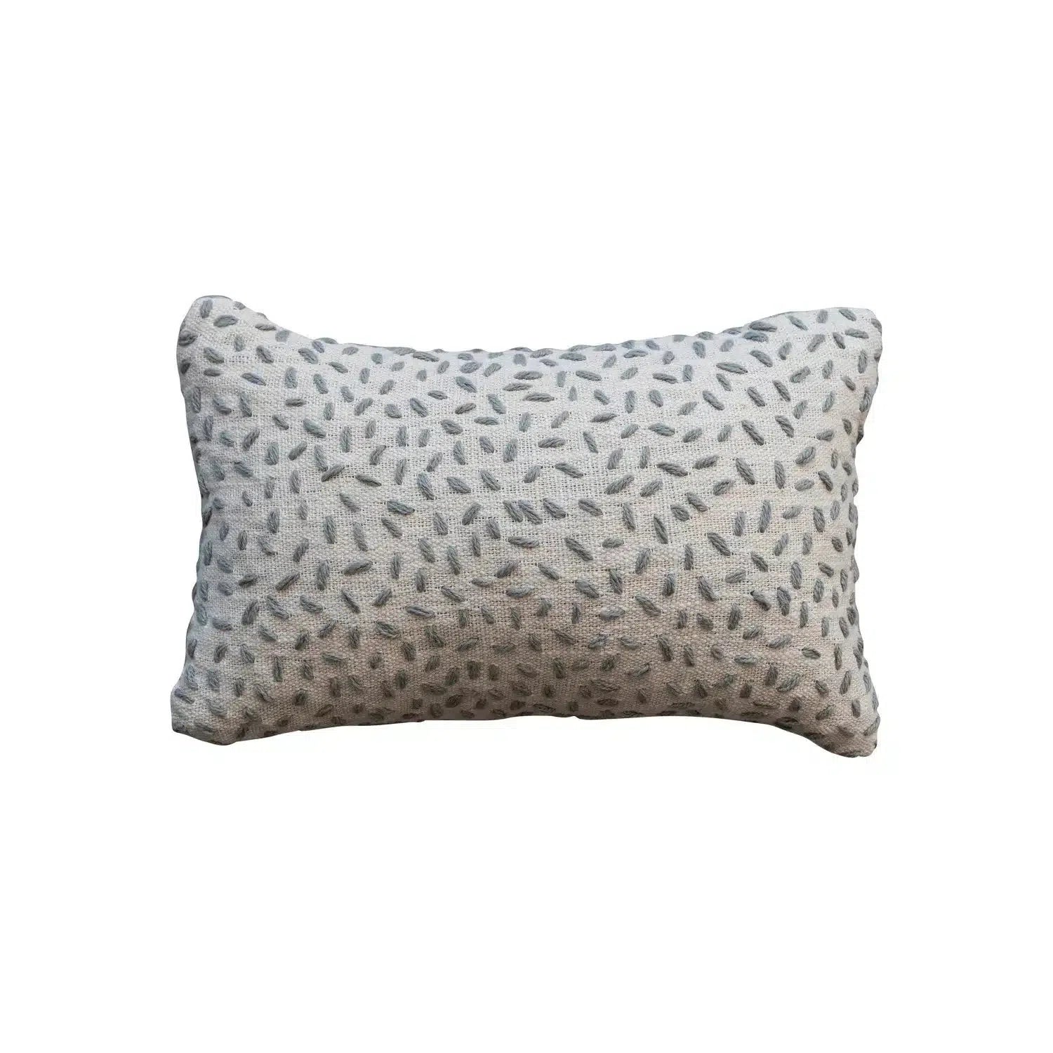 Hand-Embroidered & Stitched Lumbar Pillow