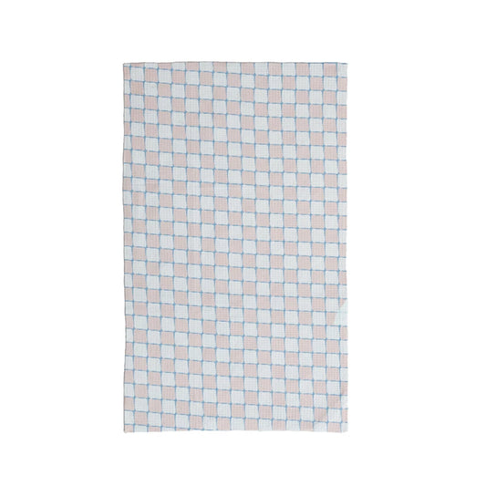 Printed Recycled Microfibre Tea Towel w/Check Pattern