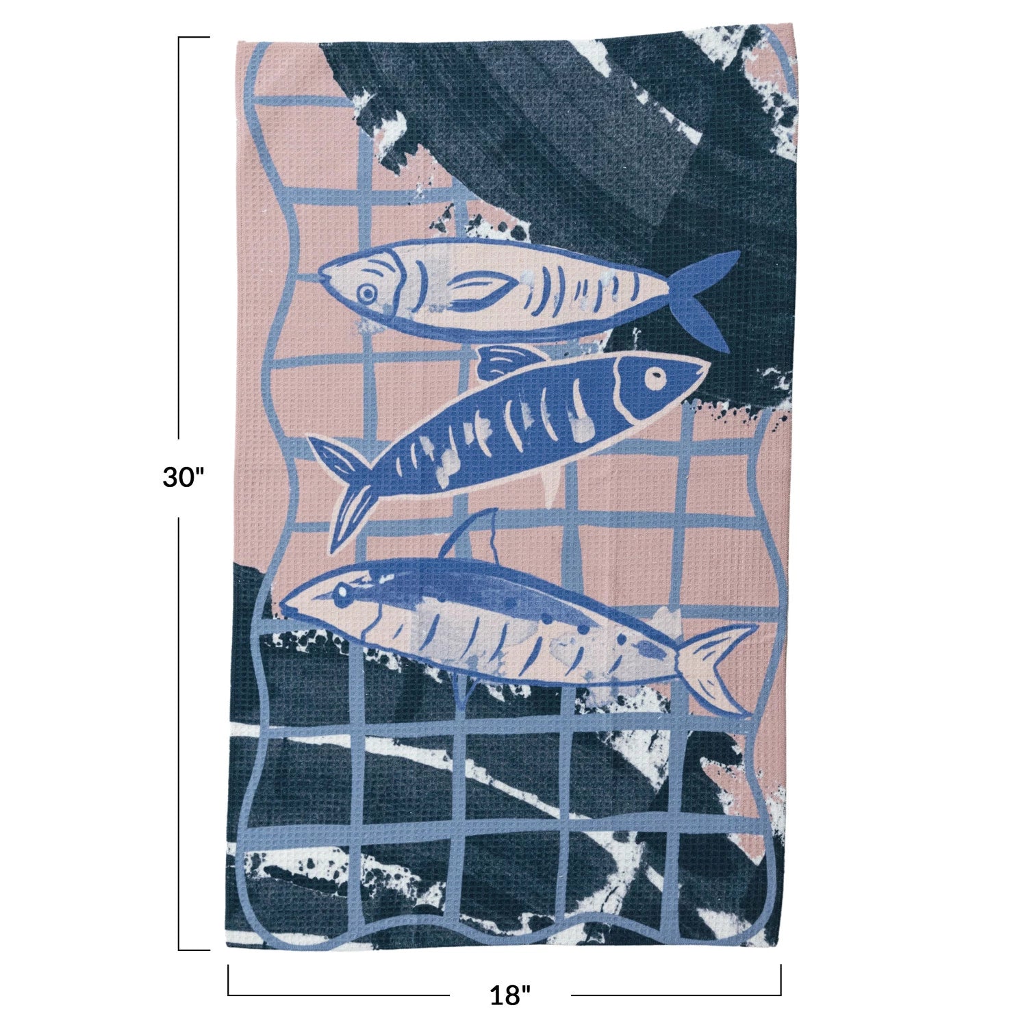 Tea Towels with Fish in Net